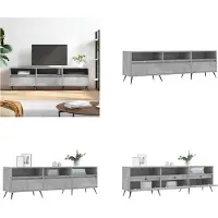vidaXL Armoire TV gris béton 150x30x44,5 cm Bois composite - Armoire TV - Panneau TV - Tableau TV