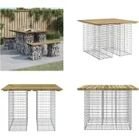 vidaXL Banc de jardin en gabions 100x102x72 cm Bois de pin imprégné - Banc de jardin - Bancs de jardin - Banc d'extérieur