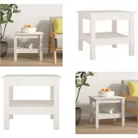 vidaXL Table basse blanche 45x45x40 cm Pin massif - Table basse - Tables basses - Table d'appoint - Table de salon