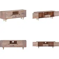 vidaXL Armoire TV 118x30x40 cm Bois massif Acacia - Armoire TV - Armoire TV Bois - Meubles TV