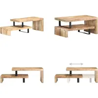 vidaXL Ensemble de 2 tables basses en bois massif de manguier - Table basse - Tables basses - Table basse en bois