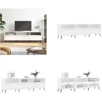 vidaXL Armoire TV Blanc 150x30x44,5 cm Bois composite - Armoire TV - Pied de TV - Tableau TV