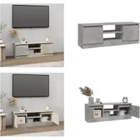 vidaXL Armoire TV avec porte gris béton 102x30x36 cm - Armoire TV Avec Porte - Armoires TV Avec Portes - Armoire TV - Pied de TV
