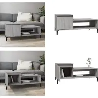 vidaXL Table basse Gris Sonoma 100x50x45 cm Bois composite - Table basse - Tables basses - Table d'appoint - Table de salon