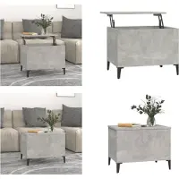 vidaXL Table basse gris béton 60x44,5x45 cm Bois composite - Table basse - Tables basses - Table d'appoint - Table de salon