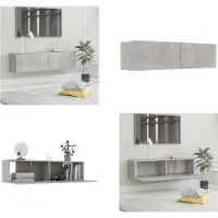 vidaXL Armoire TV gris béton 120x30x30 cm Bois composite - Armoire TV - Meubles TV - Sideboard