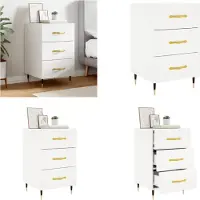 vidaXL Table de chevet blanc 40x40x66 cm bois d'ingénierie