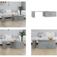 vidaXL Table basse gris béton 150x50x35 cm Bois composite - Table basse - Tables basses - Table à café