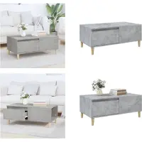 vidaXL Table basse gris béton 90x50x36,5 cm Bois composite - Table basse - Tables basses - Table d'appoint - Table de salon