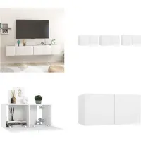 vidaXL Meubles TV suspendus 3 pcs. Blanc 60x30x30 cm - Armoire TV - Meubles TV - Meubles TV