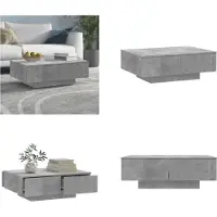 vidaXL Table basse gris béton 90x60x31 cm Bois composite - Table basse - Tables basses - Table de salon