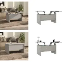 vidaXL Table basse gris béton 80x50x42,5 cm Bois composite - Table basse - Tables basses - Table d'appoint - Table de salon