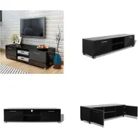 vidaXL Armoire TV noir brillant 120x40,5x35 cm - Armoire TV - Armoire Hi-Fi - Armoires Hi-Fi