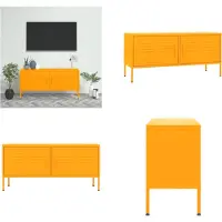 vidaXL Armoire TV jaune moutarde 105x35x50 cm Acier - Armoire TV - Armoires TV - Armoire Hi-Fi - Armoires Hi-Fi