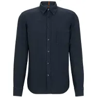 BOSS pour homme. 50489344 Chemise Relegant marine (S), Casuel, Lin, Classique, Manche longue