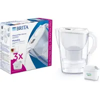 Brita Carafe à filtre Marella Cool White, 2,4 l + 3 filtres à eau Maxtra+
