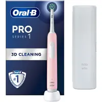 Oral-B Pro 1 Cross Action Pink avec étui de voyage, Brosse à dents électrique