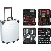 Kinzo Set d'outils , 187 pièces, Mallette à outils en aluminium