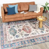 FRAAI Tapis vintage - Azara Yasmin Bleu Clair | 230x330 cm | Rectangulaire | Tissage plat