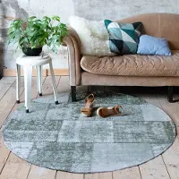 FRAAI Tapis patchwork rond | Dreams Vert | Ø 120cm | Vert | Rond | Tapis