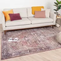 FRAAI Tapis vintage - Lugan Rouge | 140x200 cm | Rectangulaire | Tissage plat