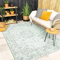 FRAAI Tapis d'extérieur vintage | Victoria Oriental Vert | 120x170cm | Vert | Rectangulaire | Tapis d'extérieur