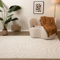 FRAAI Tapis lavable | Dunya Zebra Blanc | 200x290cm | Blanc | Rectangulaire | Tapis