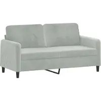 vidaXL Canapé à 2 places Gris clair 140 cm Velours