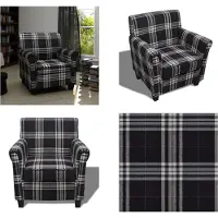 vidaXL Fauteuil avec assise rembourrée Noir Tissu - Fauteuil - Fauteuil de télévision - Fauteuil français - Fauteuil canapé français