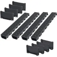 vidaXL Canaux de drainage en plastique 4 m