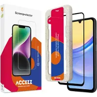 Accezz Protection d'écran en verre trempé avec applicateur pour Samsung Galaxy A15 (5G/4G)