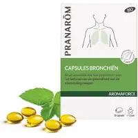 Pranarôm - Aromaforce - Capsules Bronches - Compléments Alimentaires Aux Huiles Essentielles - Menthe Poivrée - Bon pour des voies respiratoires saines - 100% Bio - 30 Capsules 30 pc(s) Capsule(S)