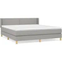 vidaXL Lit boxspring avec matelas gris clair 180x200 cm Tissu