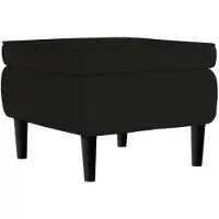 vidaXL Tabouret avec pieds en bois Noir Velours