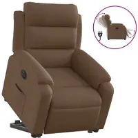 vidaXL Fauteuil relax releveur électrique brun Tissu