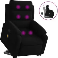 vidaXL Fauteuil de massage avec releveur Noir velours