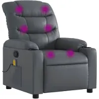 vidaXL Fauteuil de massage Gris Similicuir