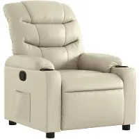 vidaXL Fauteuil relax Crème Similicuir