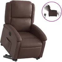 vidaXL Fauteuil relax releveur électrique marron similicuir