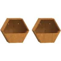 vidaXL Jardinières murales 2 pcs Rouillé Acier corten 30x10x25 cm