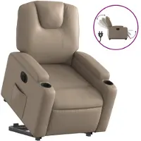 vidaXL Fauteuil relax avec releveur électrique Cappuccino similicuir