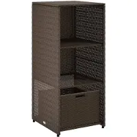 vidaXL Armoire de jardin marron 50x55x115 cm Poly rotin