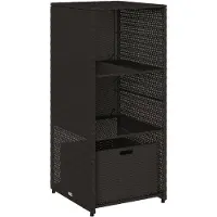 vidaXL Armoire de jardin noire 50x55x115 cm Poly rotin