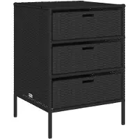 vidaXL Armoire de jardin noire 55x59x80 cm Poly rotin
