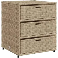 vidaXL Armoire de jardin beige 55x59x69 cm Poly rotin