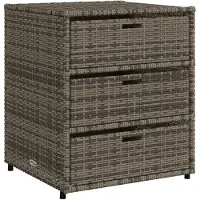 vidaXL Armoire de jardin Gris 55x59x69 cm Poly rotin