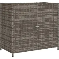 vidaXL Armoire de jardin Gris 83x45x76 cm Poly rotin