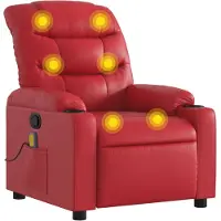 vidaXL Fauteuil de massage rouge similicuir