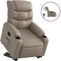 vidaXL Fauteuil relax avec releveur électrique Cappuccino similicuir