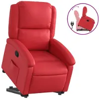vidaXL Fauteuil relax releveur rouge similicuir
